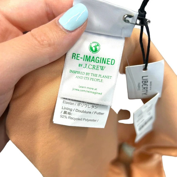 J.‎ Crew High-rise cheeky bikini bottom in Liberty Linear Canteen Green Medium - Picture 7 of 10